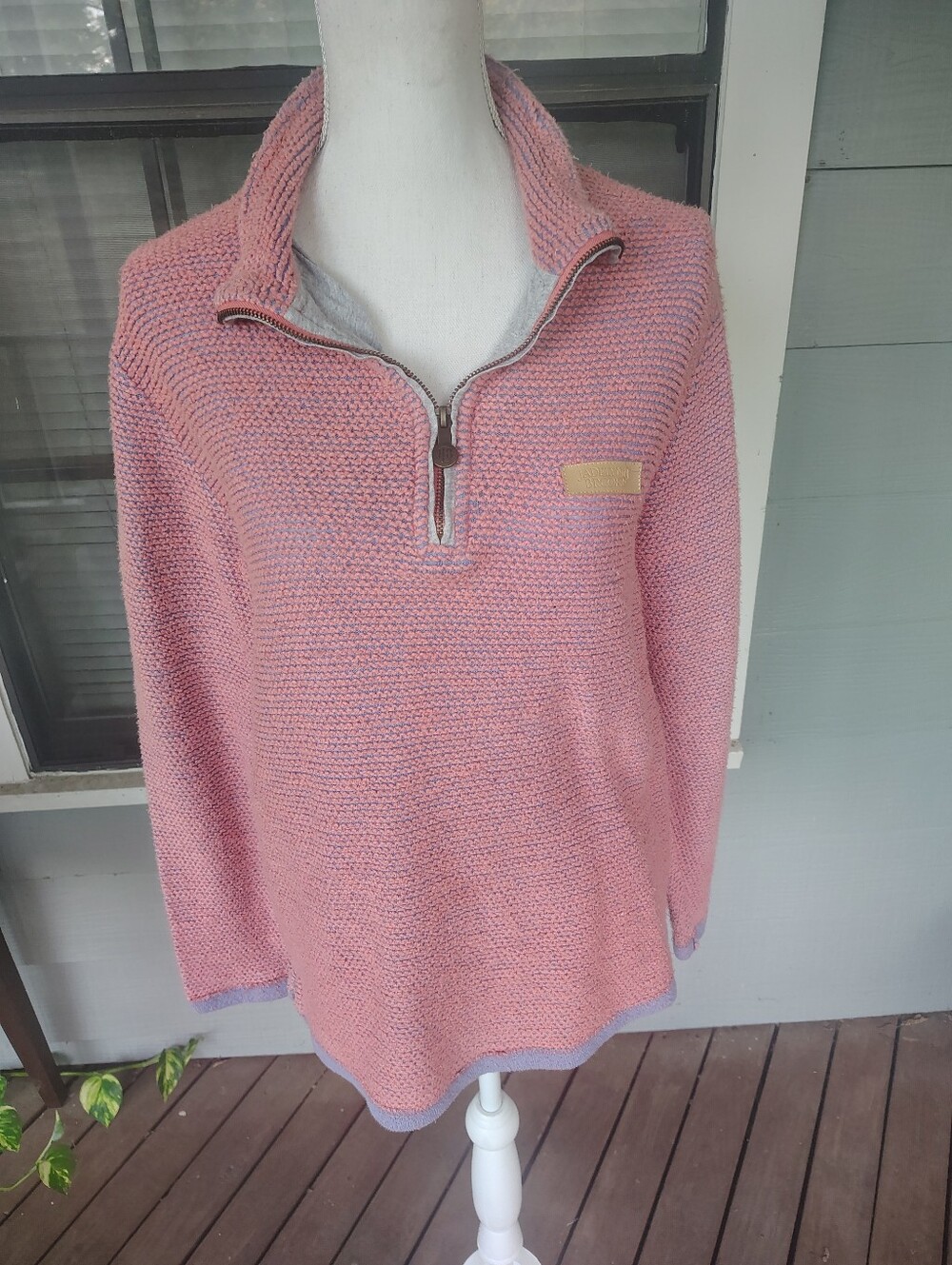 Jadelynn Brooke Pink Half-Zip Knit Pullover